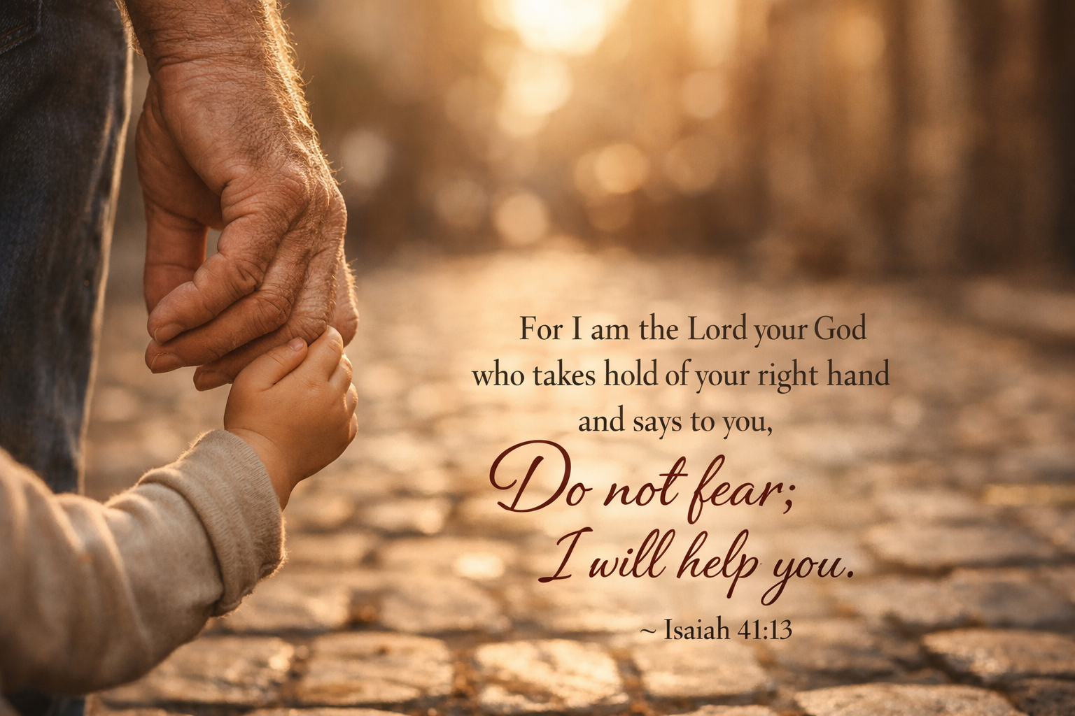Isaiah 41:13 -- Parent Child Hands Warm Bokeh HD Wallpaper